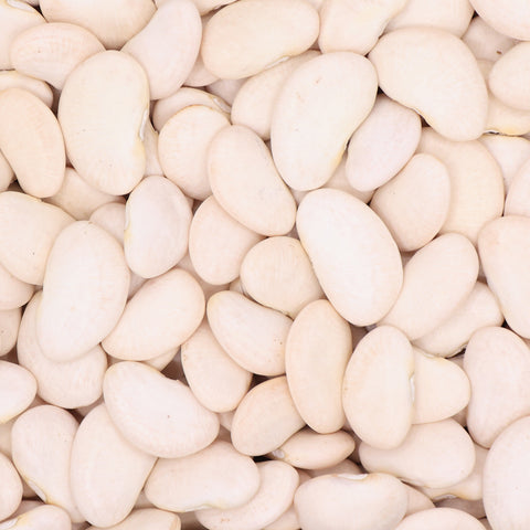 Close-up van limabonen – grote witte bonen met ovale afgeplatte vorm