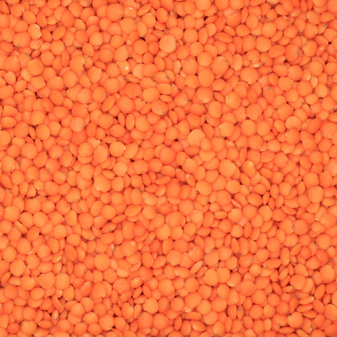 Close-up van rode linzen – kleine oranje linzen met glad oppervlak