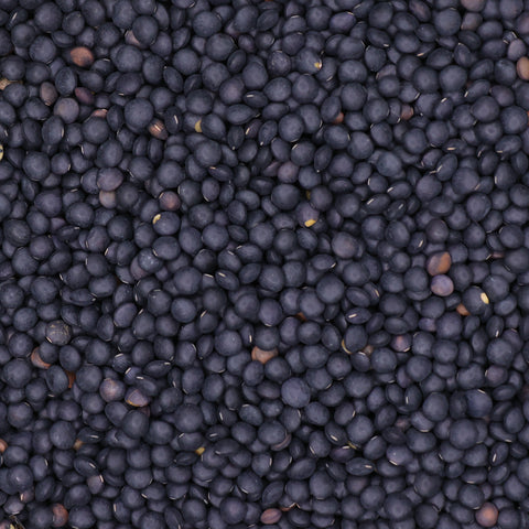 Close-up van zwarte Beluga linzen – kleine glanzende ronde linzen