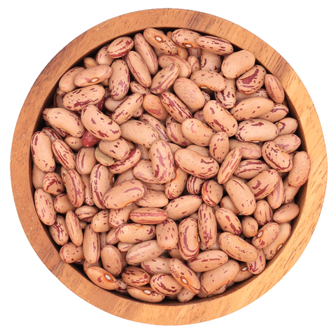Gedroogde Borlotti Bonen in houten bakje